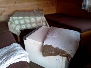 cabaña después de la inundación